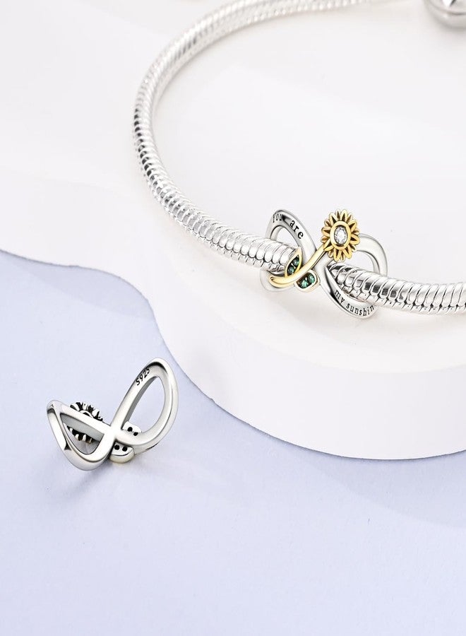 NARMO Charms for Bracelets 925 Sterling Silver Infinity Love Charm Sunflower Charms Jewelry Gifts for Women - Image 3